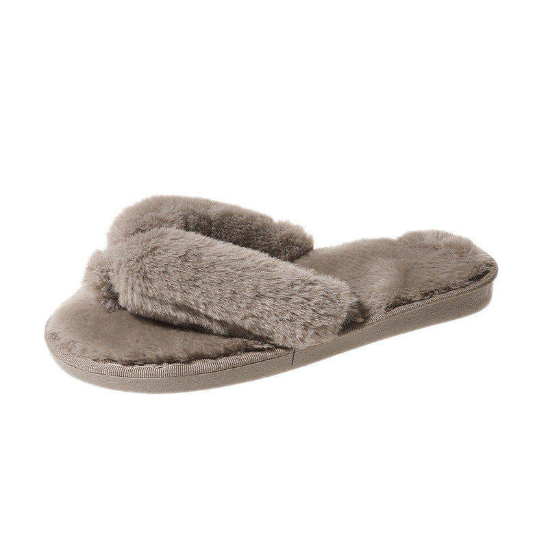 Dame hjemmesko med blødt plush-overdel og skridsikker sål Stilla