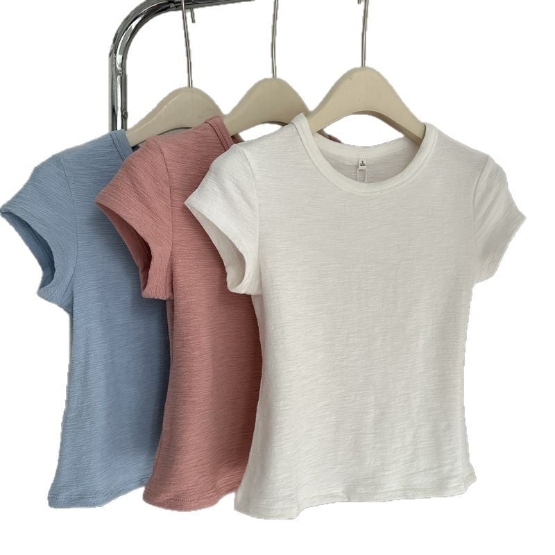 Femme Klassisk Kortærmet Struktureret T-Shirt Stilla