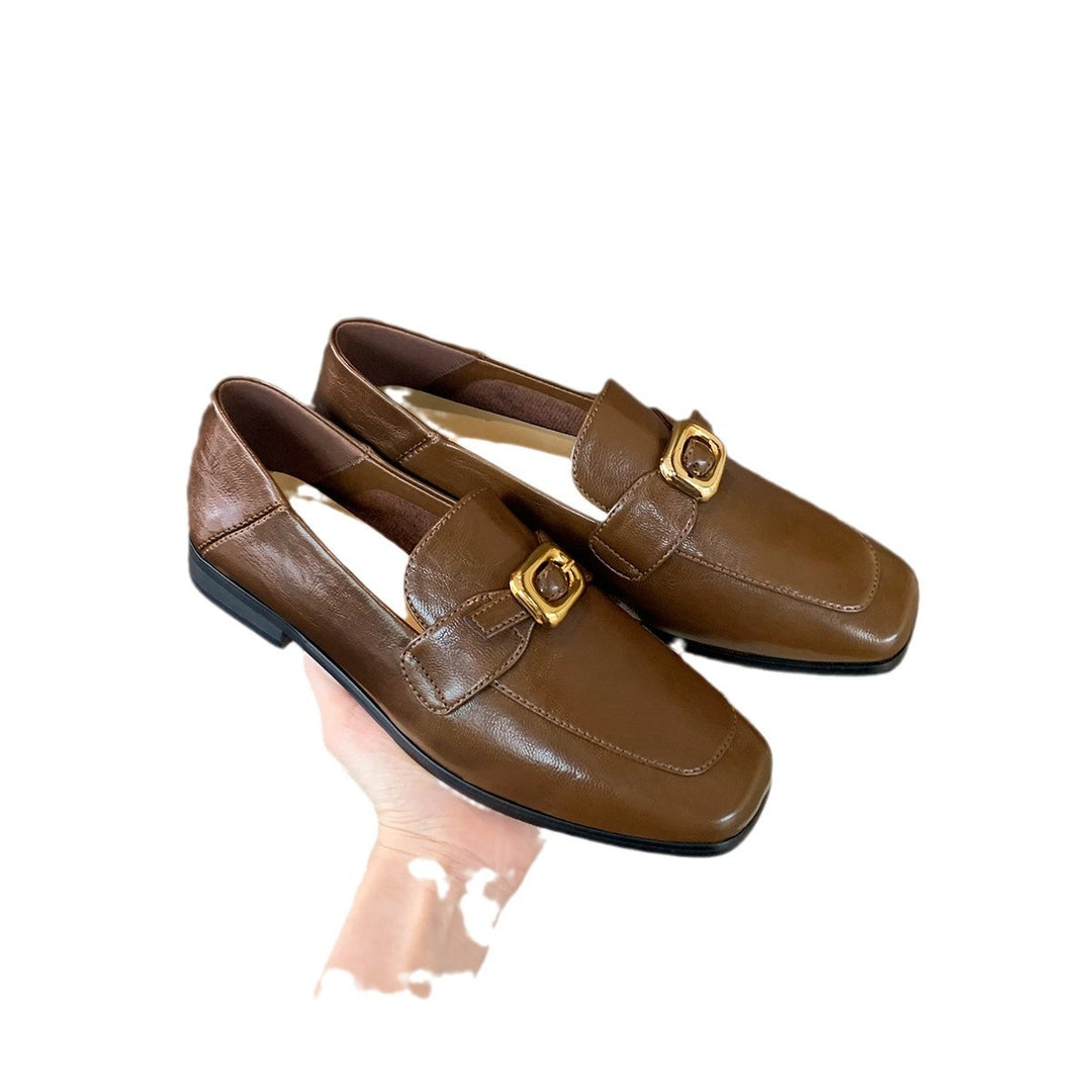 Kvinder Elegante Firkantet Tå Slip-Ons med Dekorativ Spænde Stilla