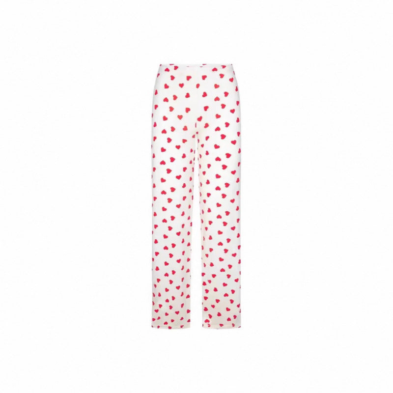 Damer Hjerte Tryk Spaghetti Stropper Crop Top Stilla