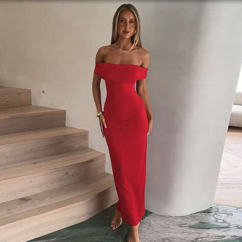 Kvinder Off-Shoulder Bodycon Aftenkjole Stilla