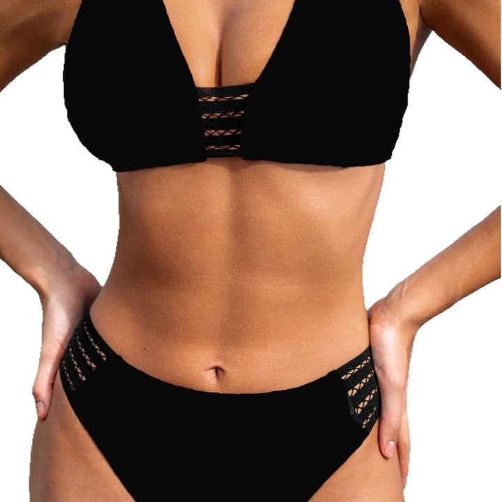 Dame triangel-bikini med justerbart netdesign og elegant V-udskæring Stilla
