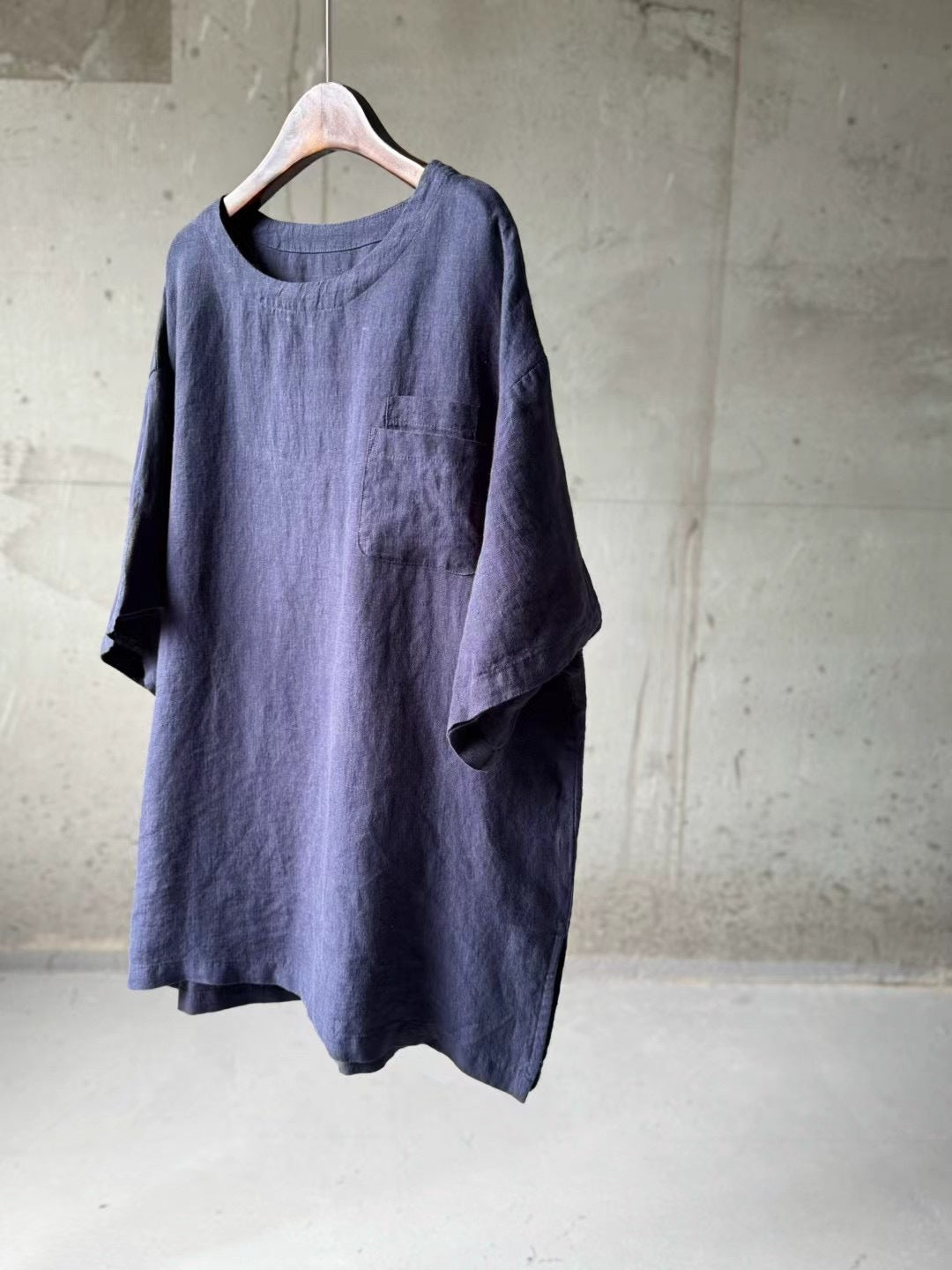 Femme Casual Linned Tunika-Skjorte Stilla