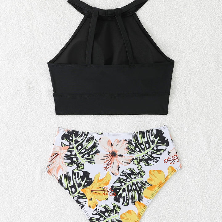 Dame Højkrave Floral Bikini Sæt Stilla