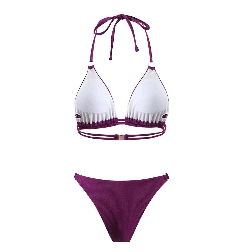 Dame triangel-bikini med justerbar top og smalle stropper Stilla