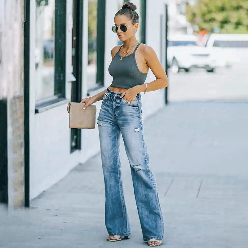 Dame Højhalsede Jeans Stilla
