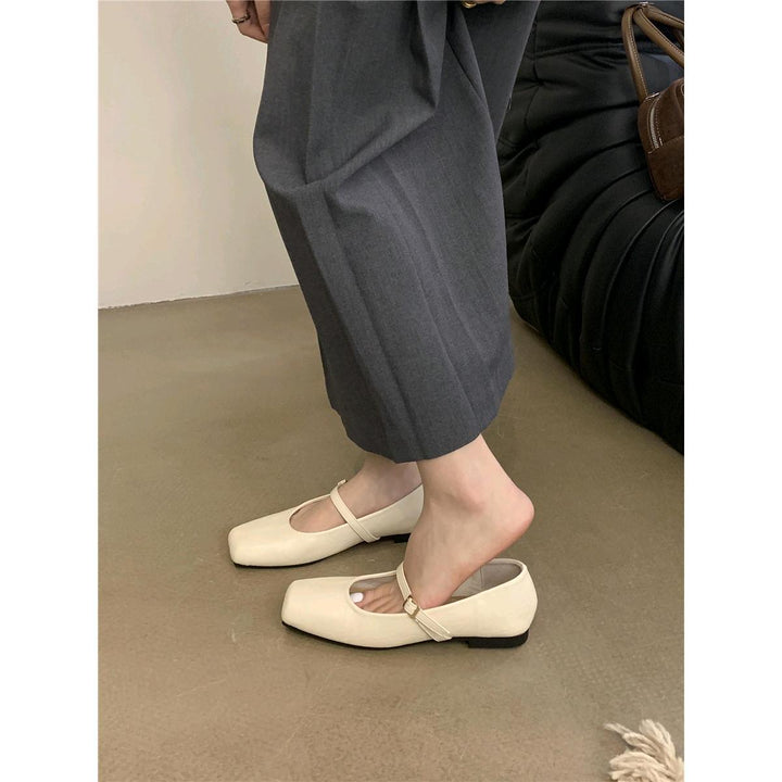 Dame elegante Mary Jane ballerinaer med justerbar rem Stilla