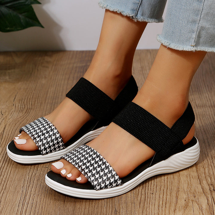 Dame Komfortable Sandaler med elastisk fodbede og stilfuldt mønster Stilla