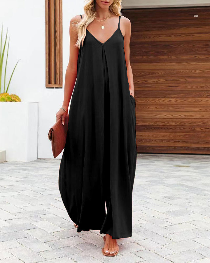 Dame Flydende Maxi-Overall med Justerbare Stropper Stilla