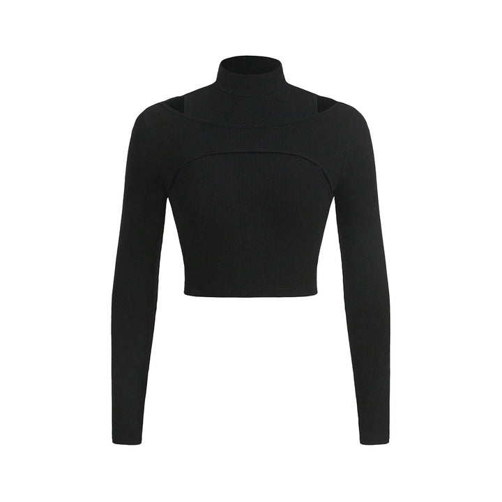 Dame crop top med høj hals design og sofistikeret udskæring Stilla
