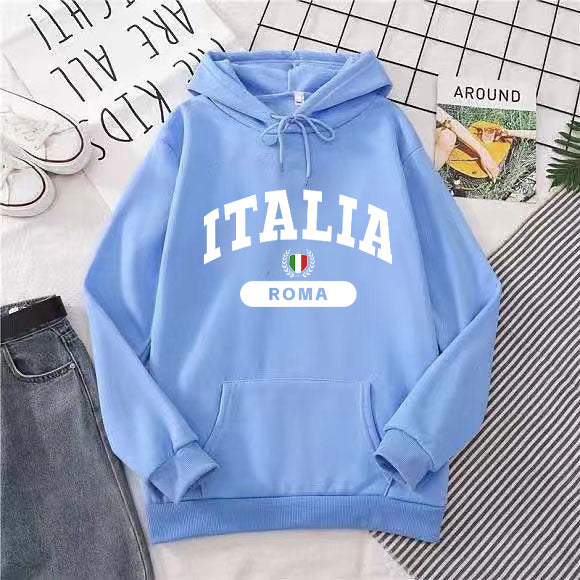Dame hoodie med Italien print Skovae