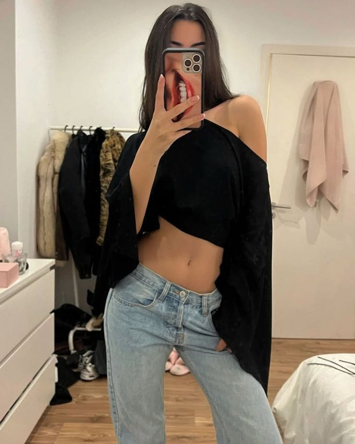 Dame stilfuld gennemsigtig poncho-bluse Stilla