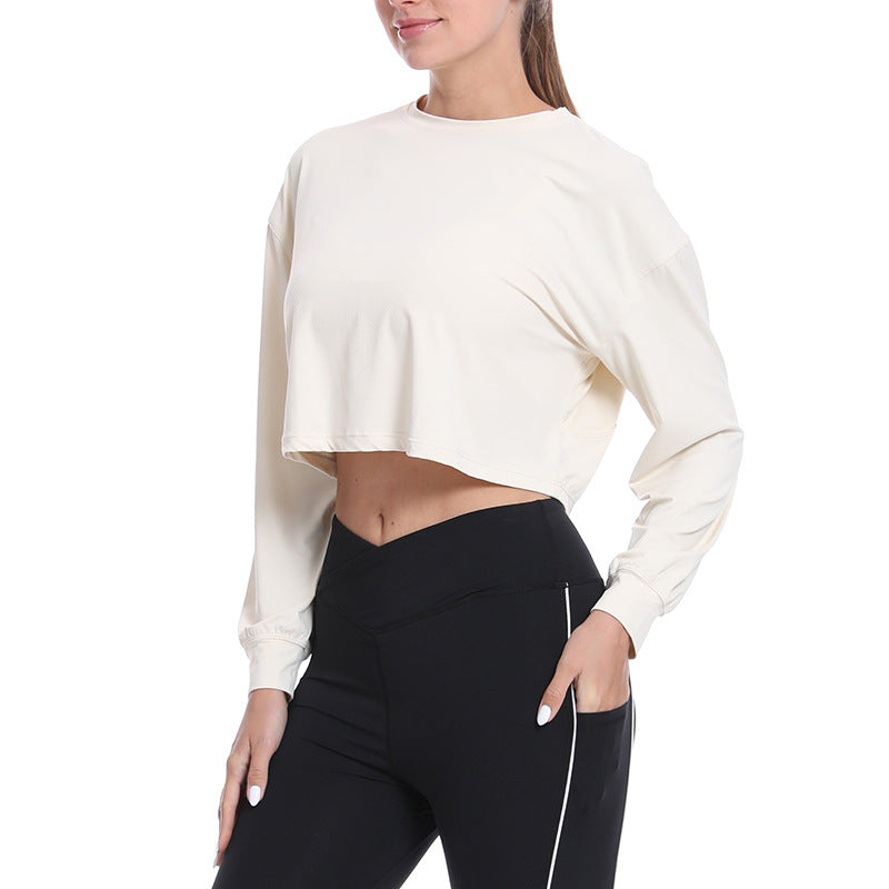 Dame Sporty Crop-Sweater med lange ærmer Stilla