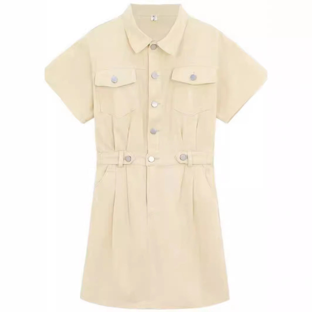 Femme Button-Up Utility-Kjole med justerbart taljetræk Stilla