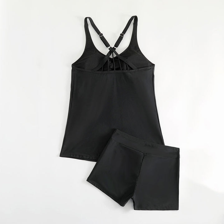 Dame Sports Tankini-sæt med justerbare stropper og figursyet snit Skovae