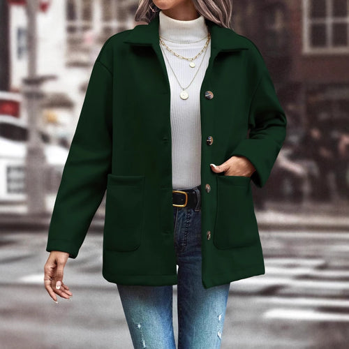 Damer fashionable oversized jakke med knapdetaljer og praktiske lommer Stilla