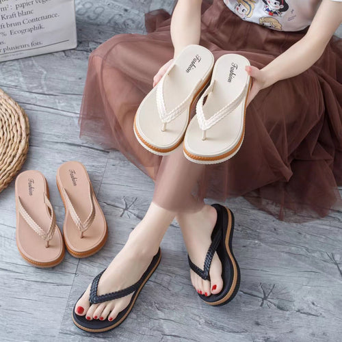 Dame Komfortable Flip-Flops med flettede remme og ergonomisk sål Stilla