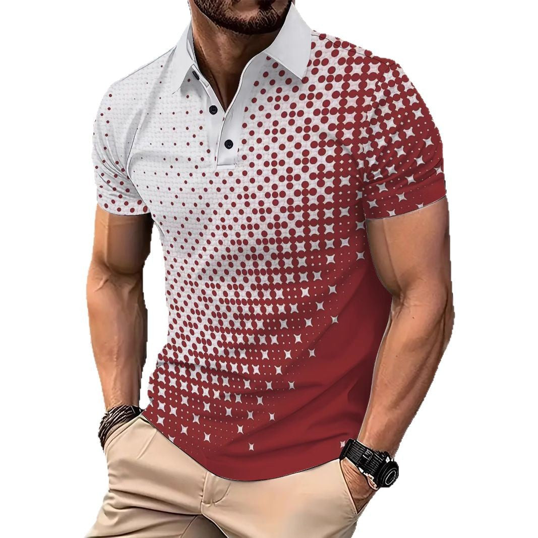 Herrer Poloshirt med moderne prikket mønster Stilla
