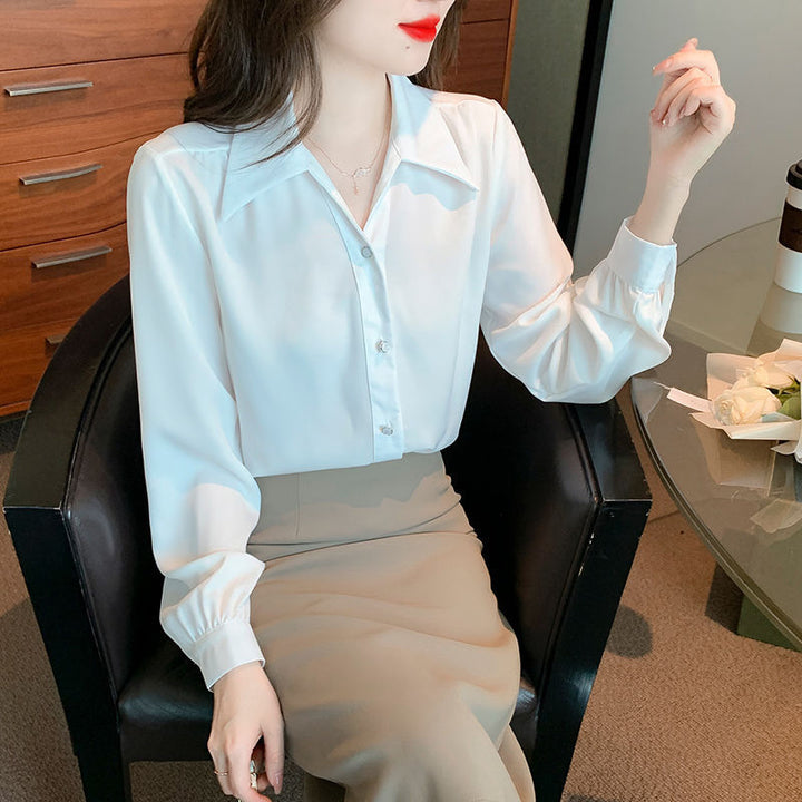 Damer elegant bluse med klassiske detaljer Stilla