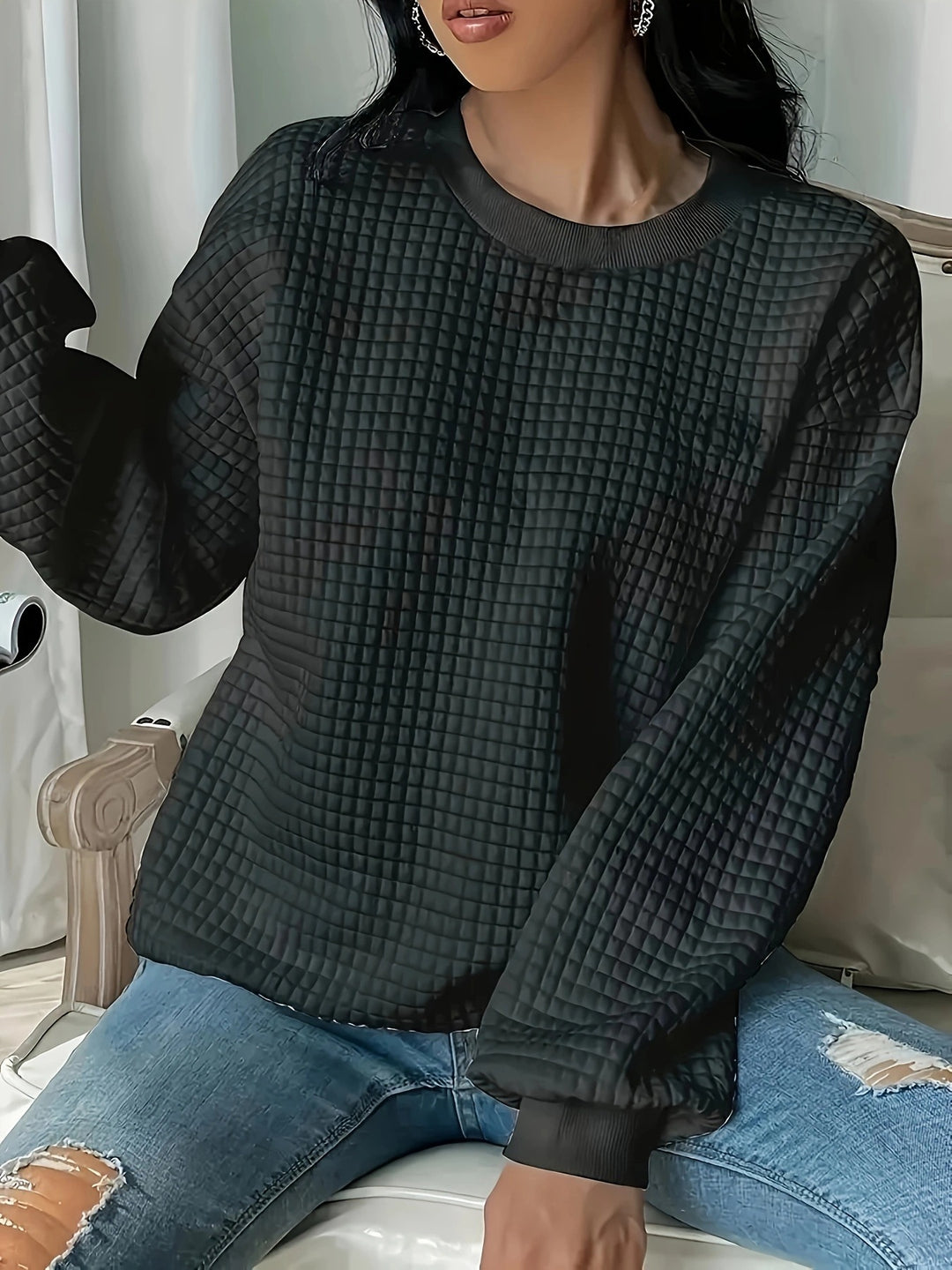 Dame Struktureret Sweatshirt Stilla