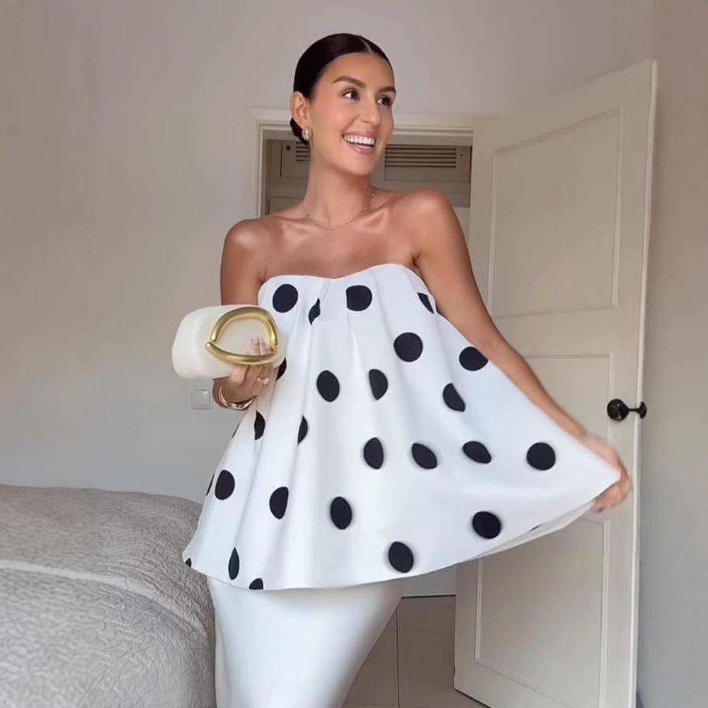 Dame Mode Bustier-top med flæsedetaljer og elegant silhuet Stilla