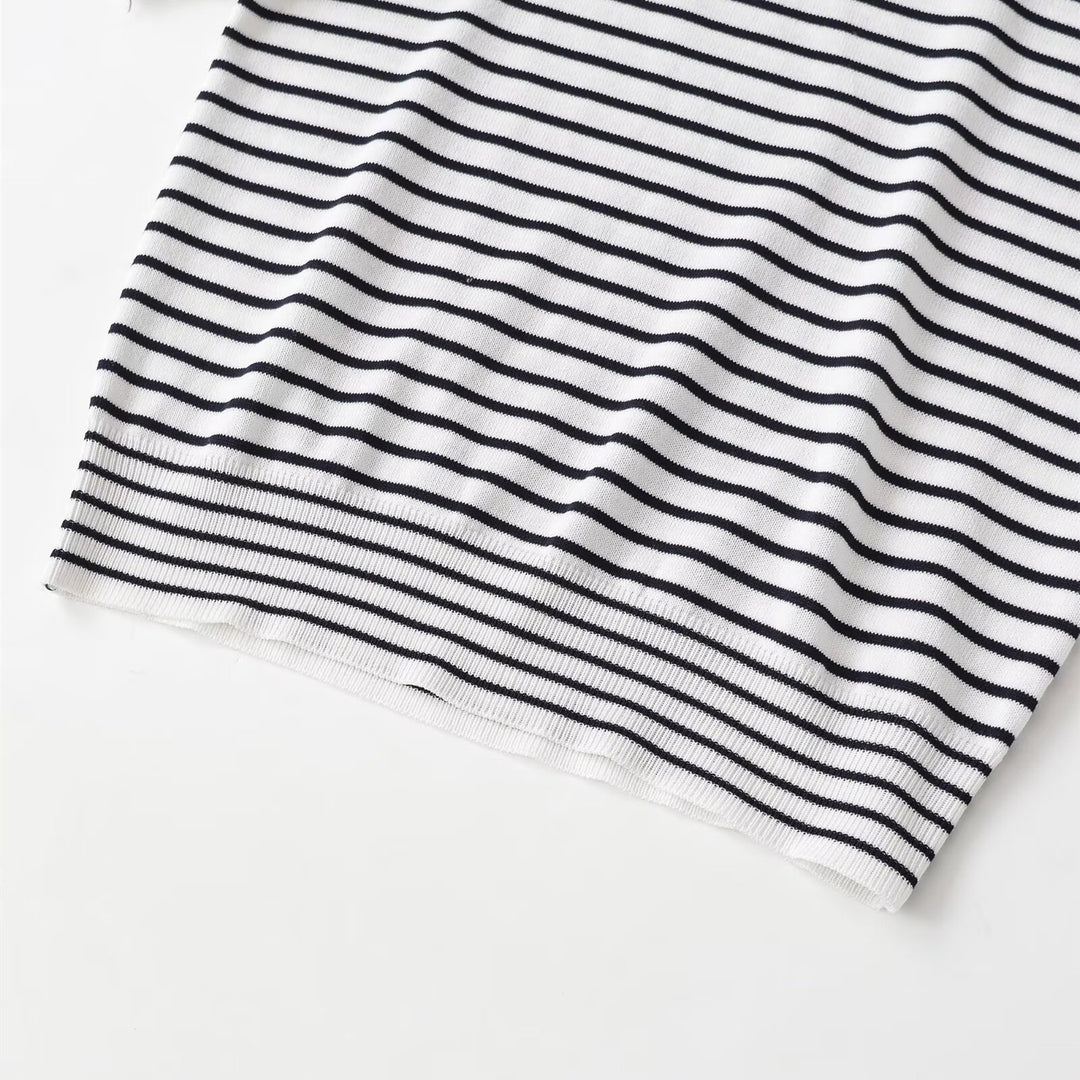 Dame stribet T-shirt med korte ærmer Skovae
