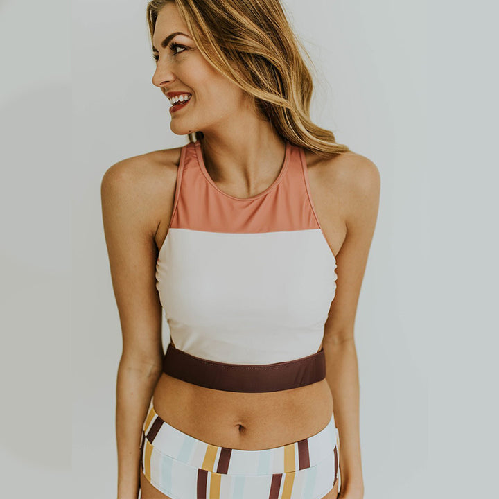 Dame Højkrave Svømning Crop Top Stilla