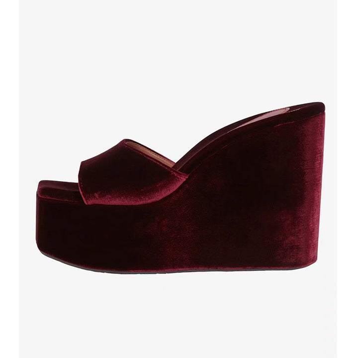 Femme Luksuriøse Samt Platform Slide Sandaler Stilla