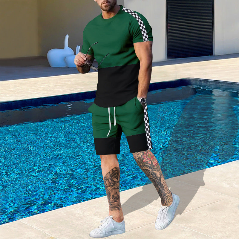 Herre fritidssæt med T-shirt og shorts i moderne design Stilla
