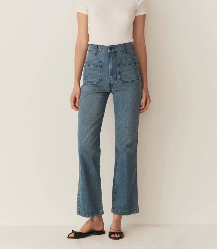 Damejeans med bred ben og høj talje Stilla