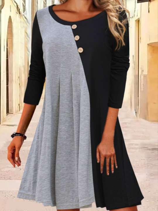 Dame fritidskjole med elegante knapper Stilla