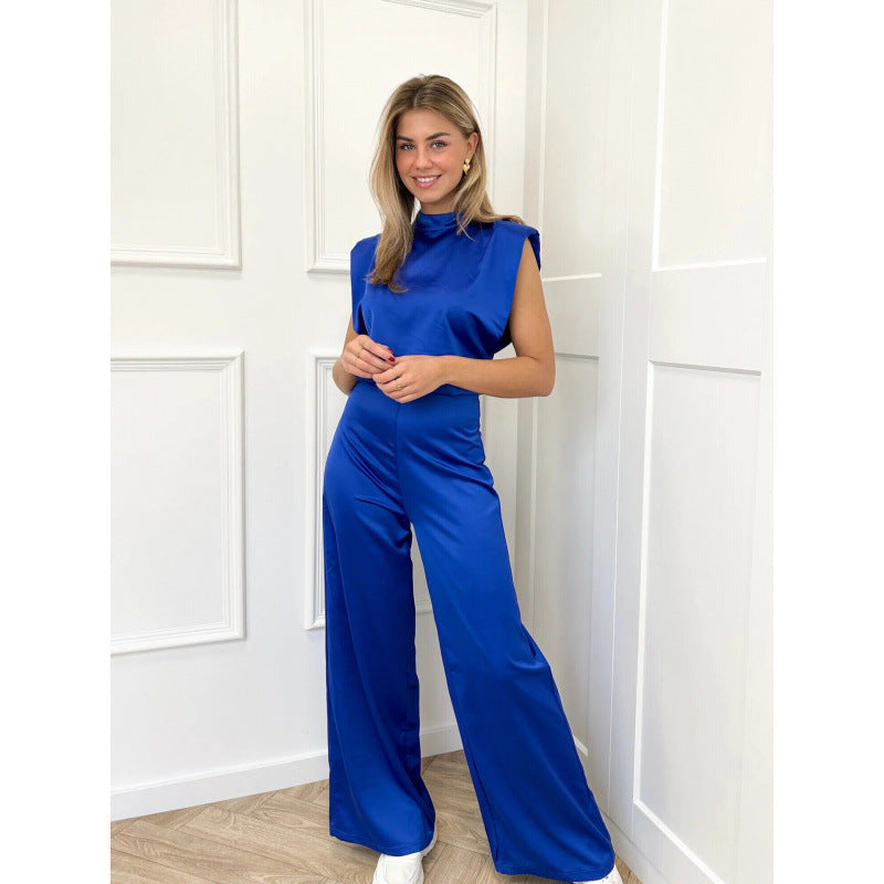 Damer elegant jumpsuit med bredt ben og ærmeløs skæring Stilla