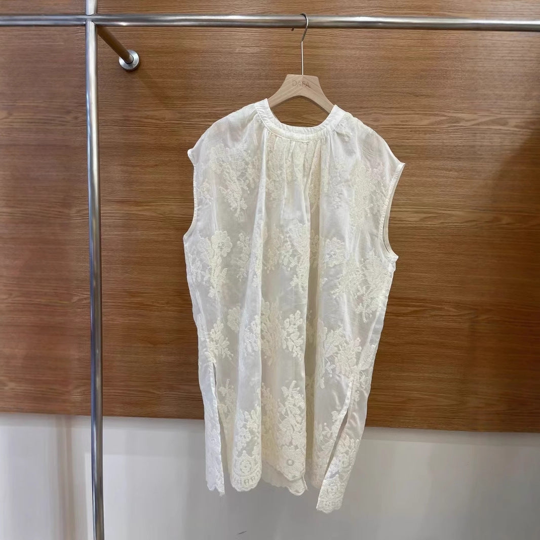 Femme Elegante Bestikset Uden Ærmer Bluse Stilla