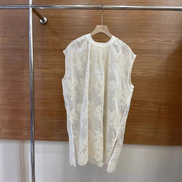 Femme Elegante Bestikset Uden Ærmer Bluse Stilla
