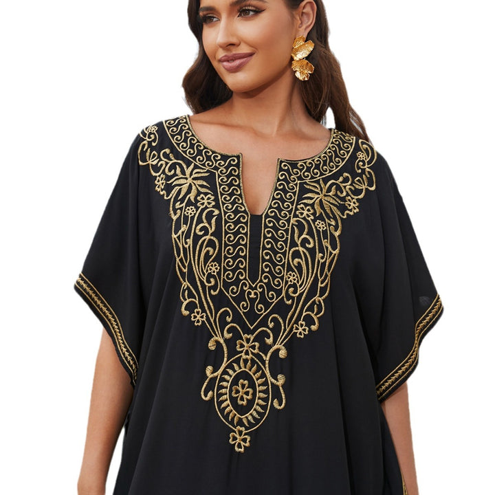 Dame Kaftan med kunstnerisk broderi og rummeligt snit Stilla
