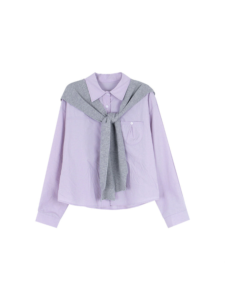 Dame afslappet bluse med en elegant sweaterkrave og moderne snit Stilla