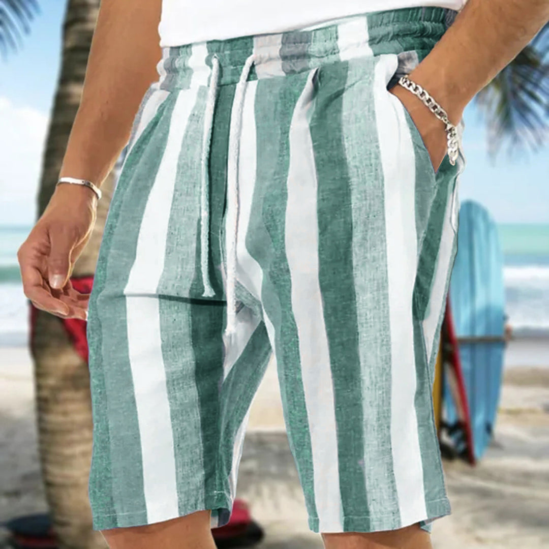 Herrer fritidsshorts med moderne striber og elastisk talje Stilla
