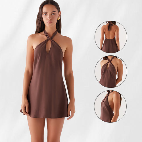 Kvinders halterneck kjole i elegant design