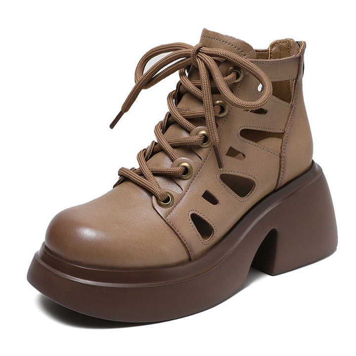 Femme Stilfulde Snøre-Platform-Støvler Stilla