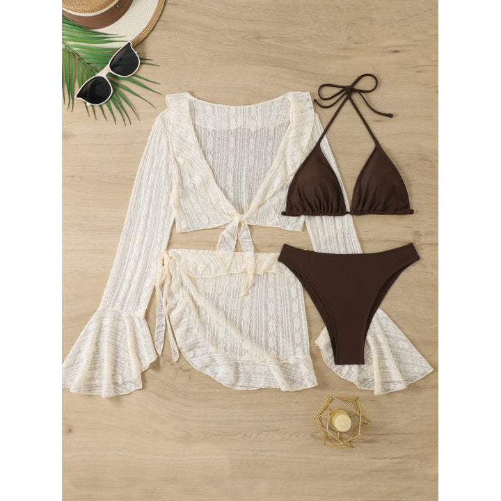 Dame Bikinisæt med cropped Lace-top og indpakningsskørter Stilla