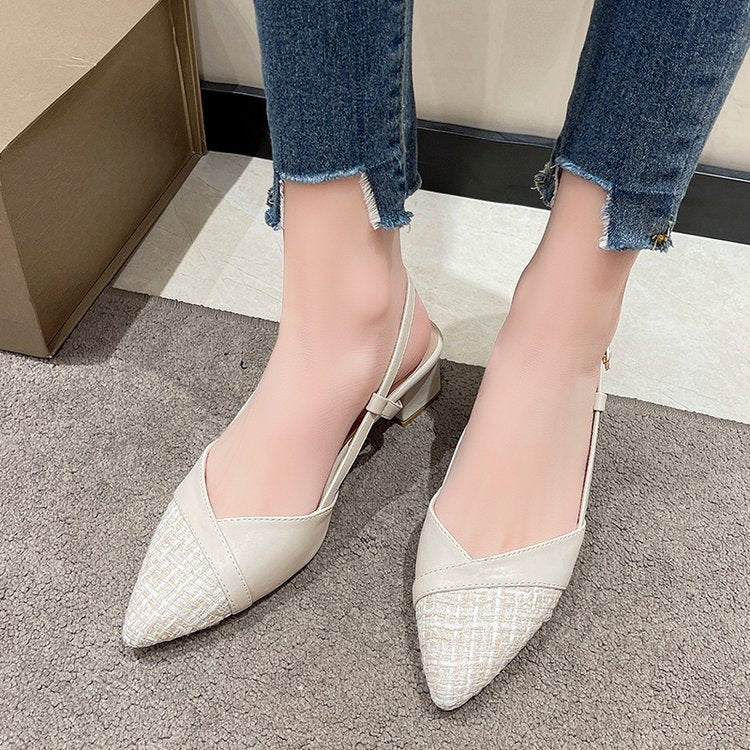 Dame Slingback-Pumps med elegant spids design og behagelig blokhælhøjde Stilla