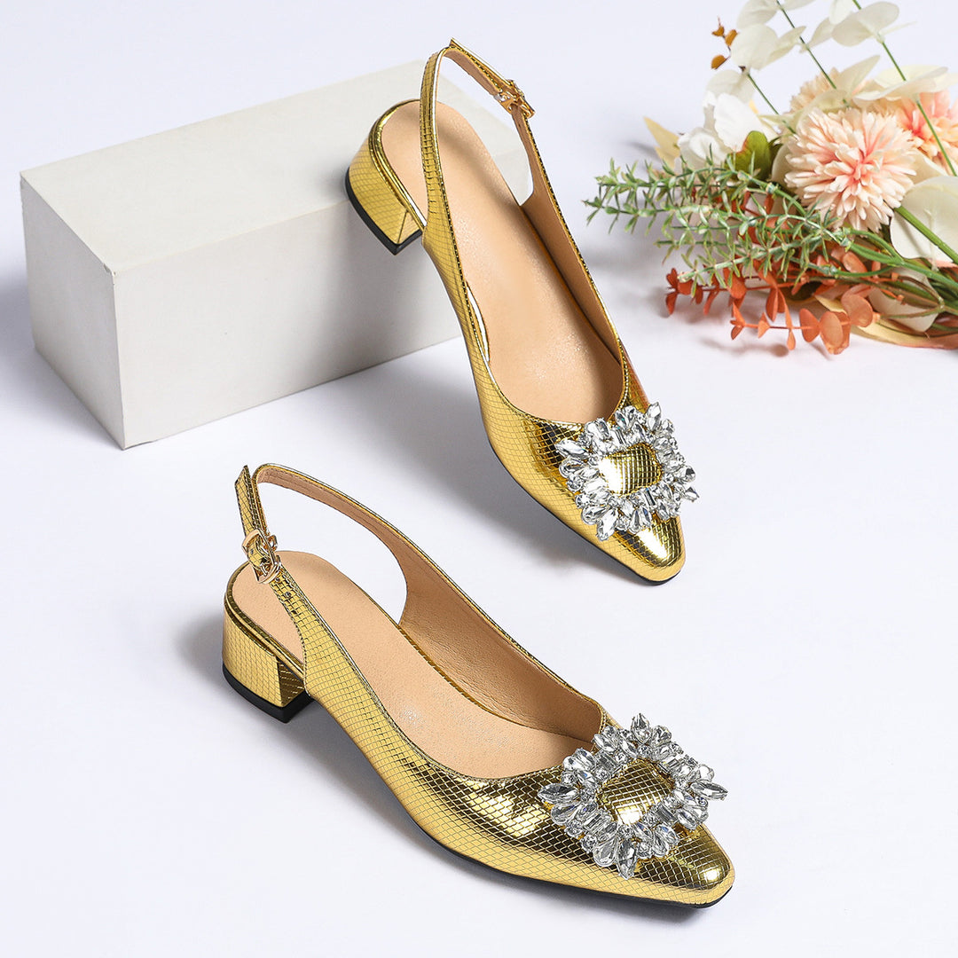 Dame Slingpumps med funklende smykkedetalje Stilla