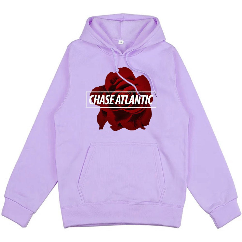 Dame hoodie med romantisk rose design Skovae