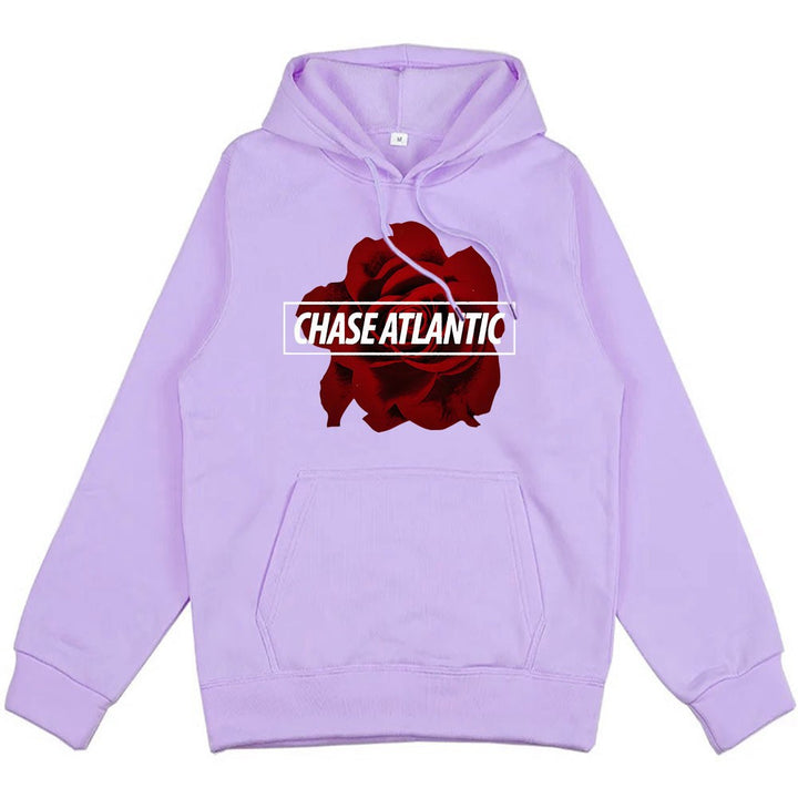 Dame hoodie med romantisk rose design Skovae