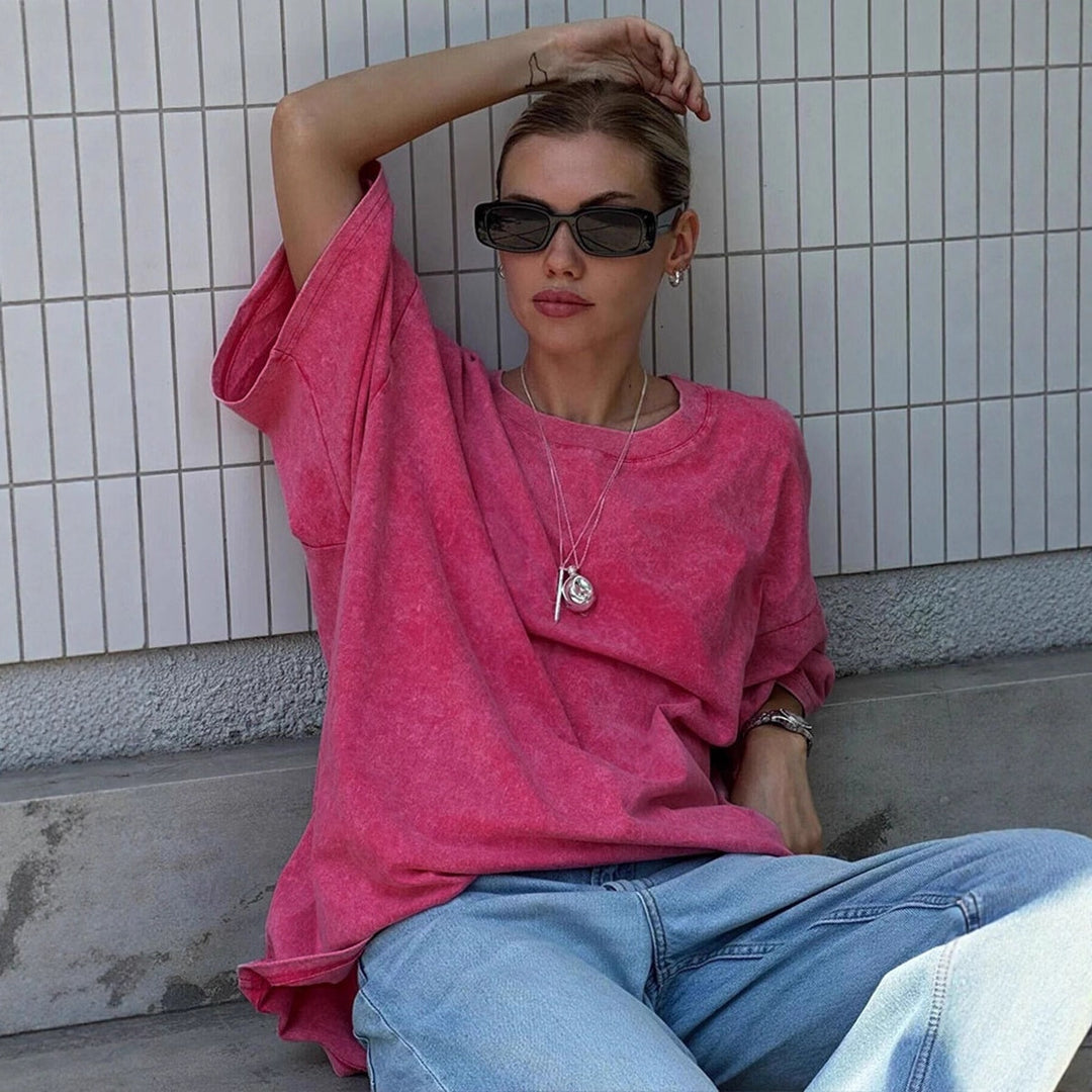 Dame Oversized T-Shirt i høj kvalitet bomuld Skovae