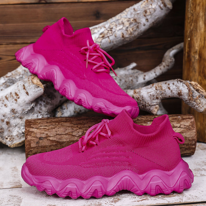 Dame Sneakers med elastisk strikdesign og skridsikker sål Stilla
