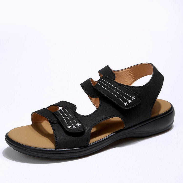 Dame Behagelige Velours-Sandaler med dobbelt Velcro-lukning og anatomisk fodseng Stilla