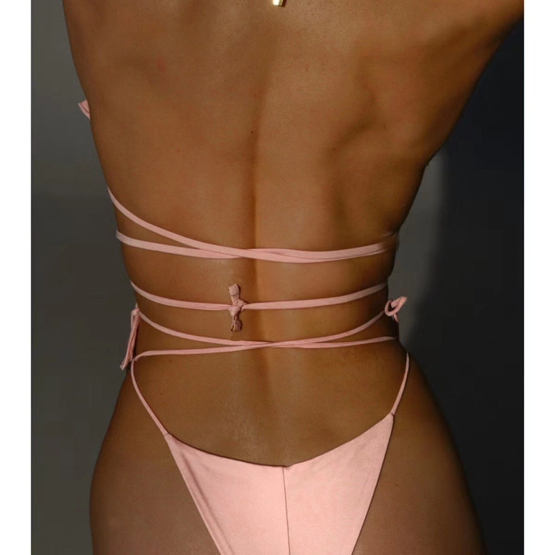 Kvinder Blomster Applikation Triangle Bikini Sæt Stilla