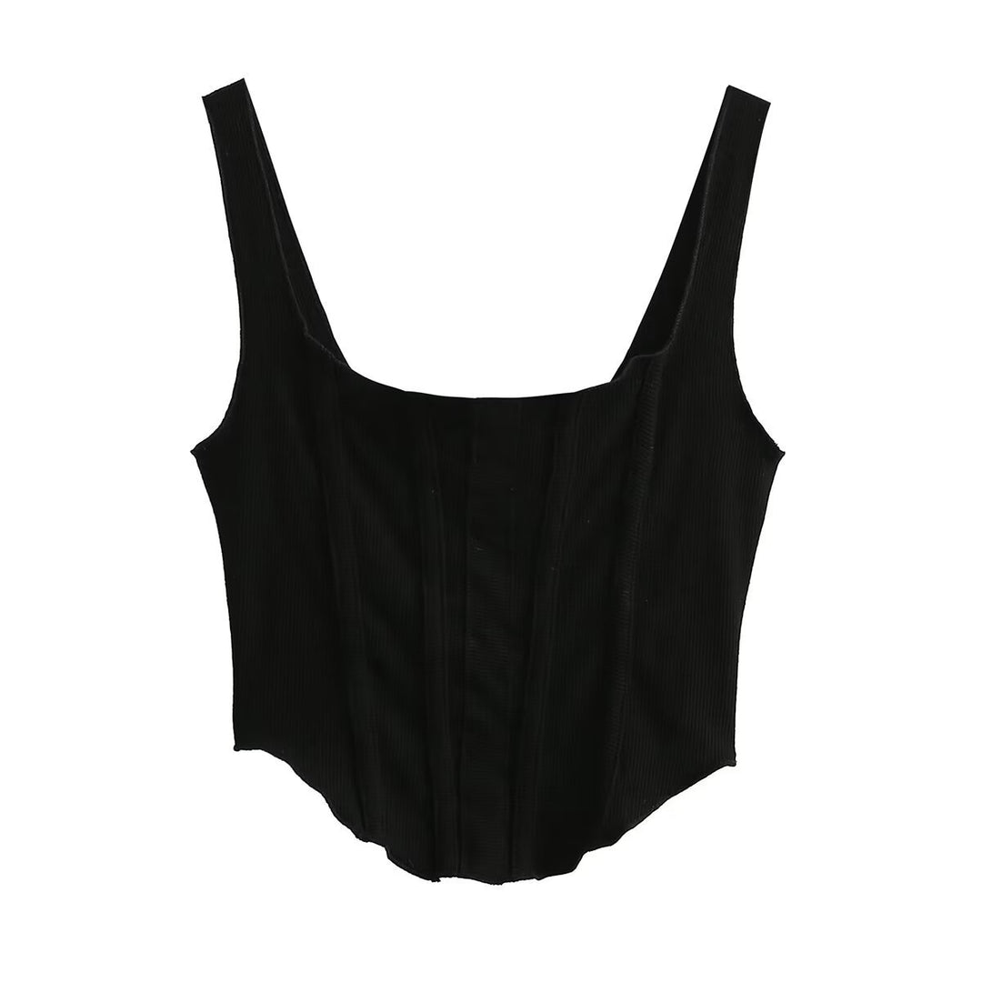 Dame Crop-Top med kunstpelskrave og tætsiddende snit Stilla
