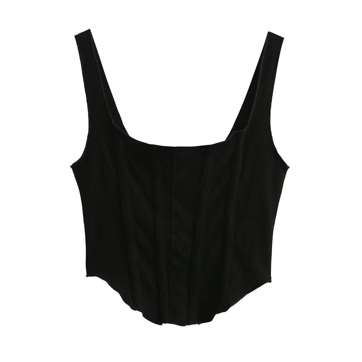 Dame Crop-Top med kunstpelskrave og tætsiddende snit Stilla